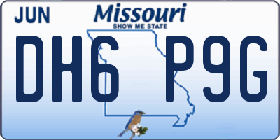 MO license plate DH6P9G