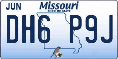 MO license plate DH6P9J