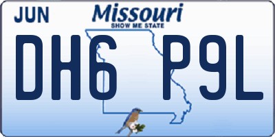 MO license plate DH6P9L
