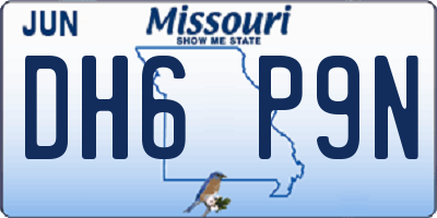 MO license plate DH6P9N