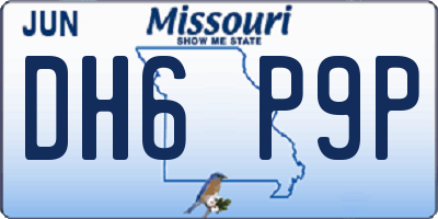 MO license plate DH6P9P