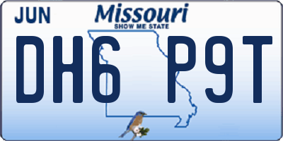MO license plate DH6P9T