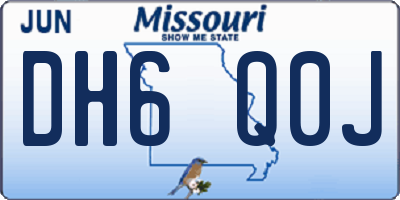 MO license plate DH6Q0J