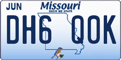 MO license plate DH6Q0K