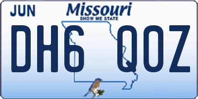 MO license plate DH6Q0Z