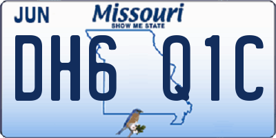 MO license plate DH6Q1C