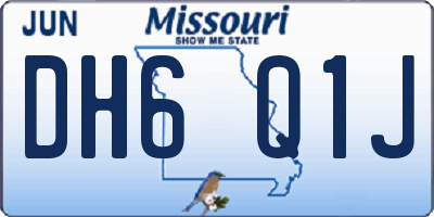 MO license plate DH6Q1J