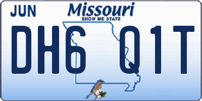 MO license plate DH6Q1T