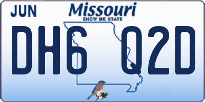 MO license plate DH6Q2D