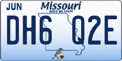 MO license plate DH6Q2E