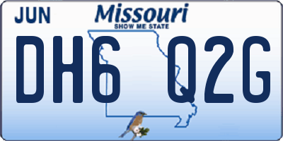 MO license plate DH6Q2G