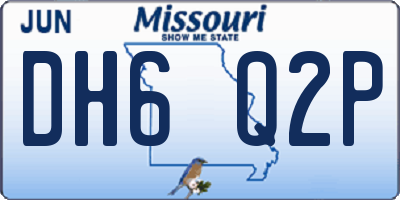 MO license plate DH6Q2P