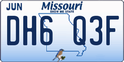 MO license plate DH6Q3F