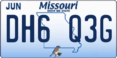 MO license plate DH6Q3G