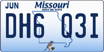 MO license plate DH6Q3I