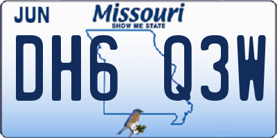MO license plate DH6Q3W
