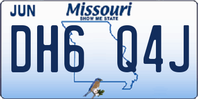 MO license plate DH6Q4J