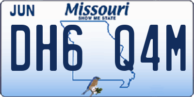 MO license plate DH6Q4M