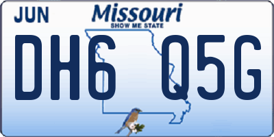 MO license plate DH6Q5G