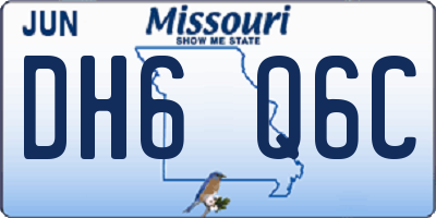 MO license plate DH6Q6C