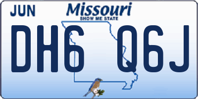 MO license plate DH6Q6J