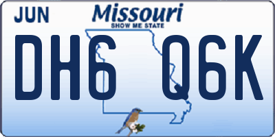 MO license plate DH6Q6K