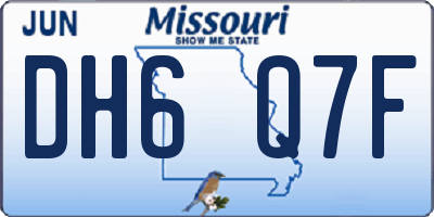 MO license plate DH6Q7F