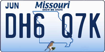 MO license plate DH6Q7K
