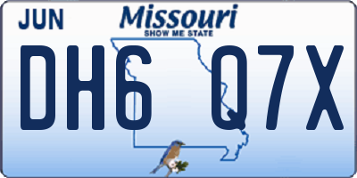 MO license plate DH6Q7X