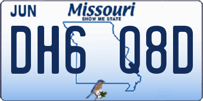 MO license plate DH6Q8D