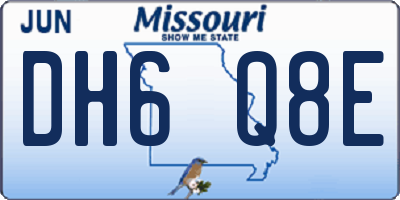 MO license plate DH6Q8E