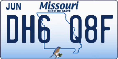 MO license plate DH6Q8F