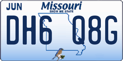 MO license plate DH6Q8G