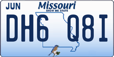 MO license plate DH6Q8I