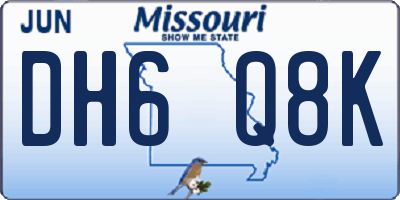MO license plate DH6Q8K