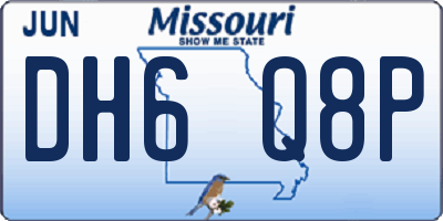 MO license plate DH6Q8P