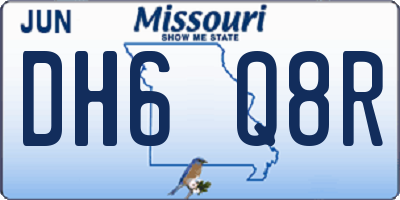MO license plate DH6Q8R