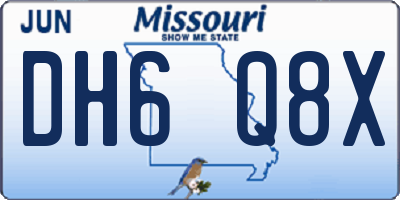MO license plate DH6Q8X