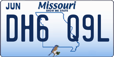 MO license plate DH6Q9L