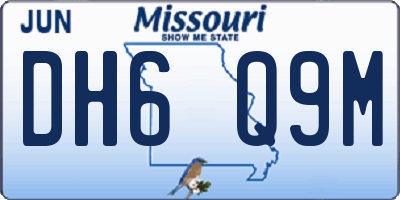 MO license plate DH6Q9M