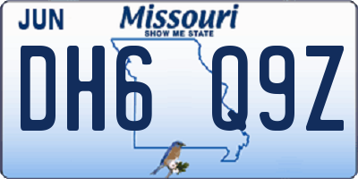 MO license plate DH6Q9Z