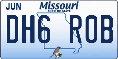 MO license plate DH6R0B