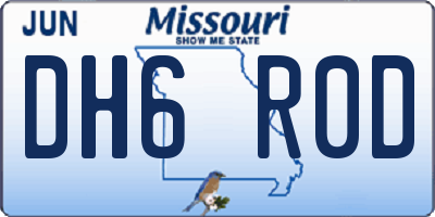 MO license plate DH6R0D