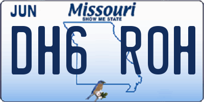 MO license plate DH6R0H