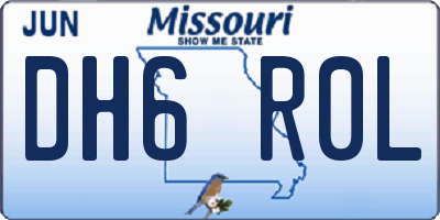 MO license plate DH6R0L