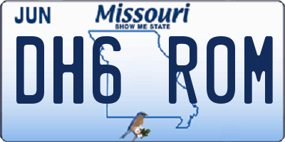 MO license plate DH6R0M