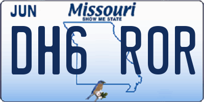 MO license plate DH6R0R