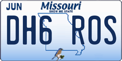 MO license plate DH6R0S