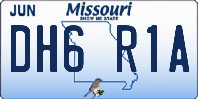 MO license plate DH6R1A