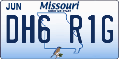 MO license plate DH6R1G